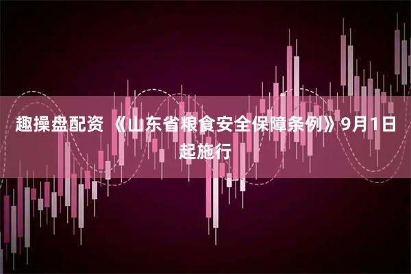 趣操盘配资 《山东省粮食安全保障条例》9月1日起施行